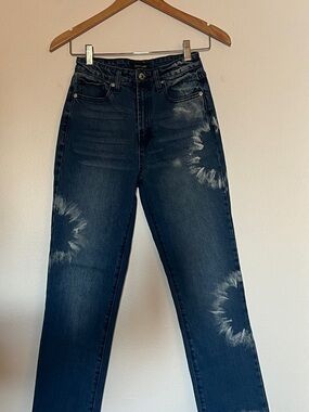 Juicy Couture High Rise Dark Blue Tie-Dye Jeans